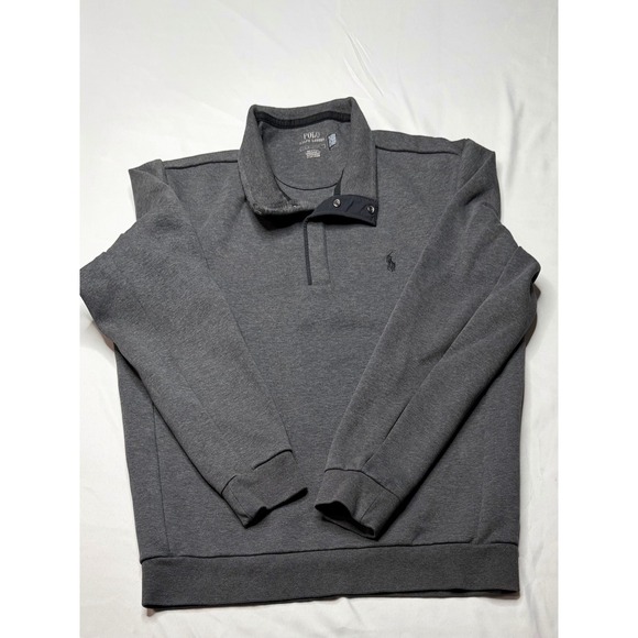 Polo Ralph Lauren Other - Polo Ralph Lauren Mens Heather Grey Quarter Snap Mock Neck Pullover Sweatshirt L